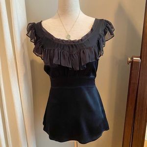 French Connection- flirty black top